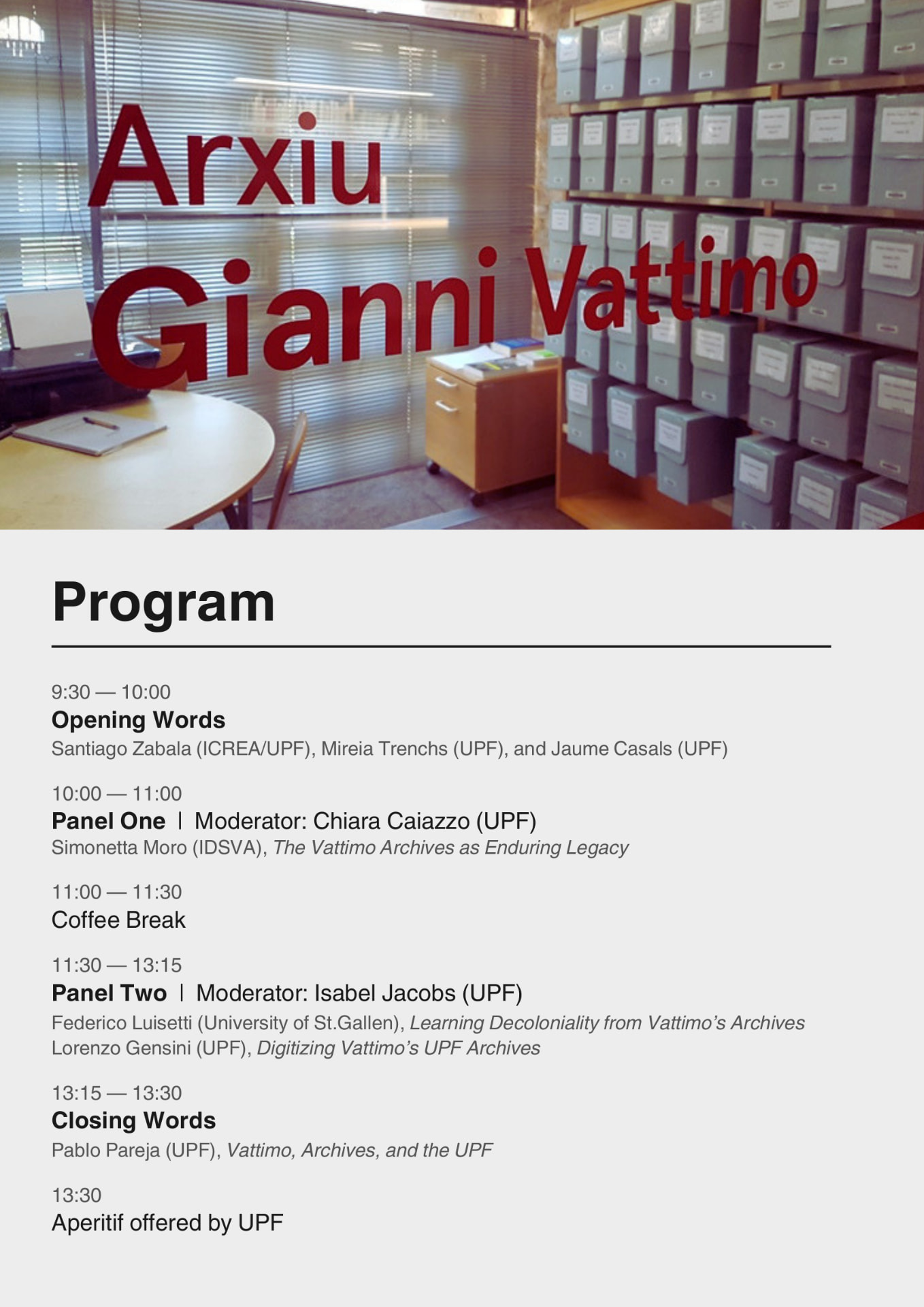 Printed programme of the 10th anniversary conference